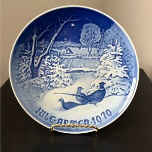 Bing & Grondahl “Pheasants in the Snow at Christmas” Decorative Plate-Us…